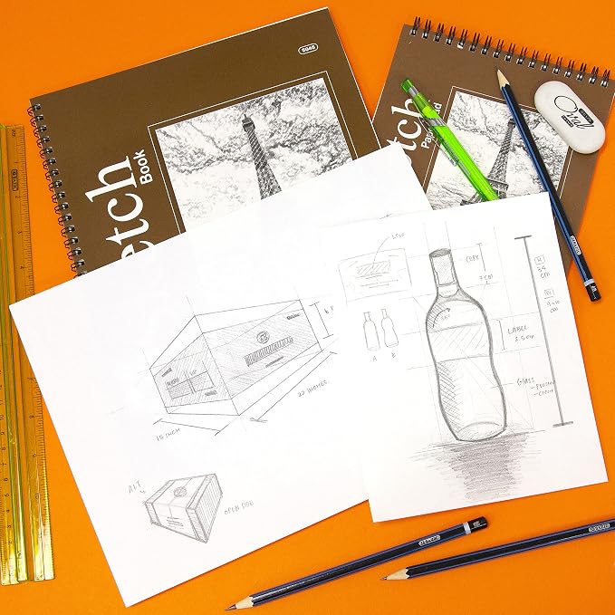 BAZIC Products Spiral Sketch Pad, Top Bound, 6 x 8 in, 50 Sheets, 2-Pack