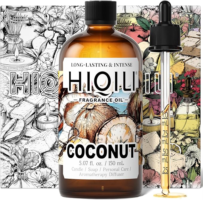 HIQILI Coconut Fragrance Oil for Soap, Candle Making & Diffuser