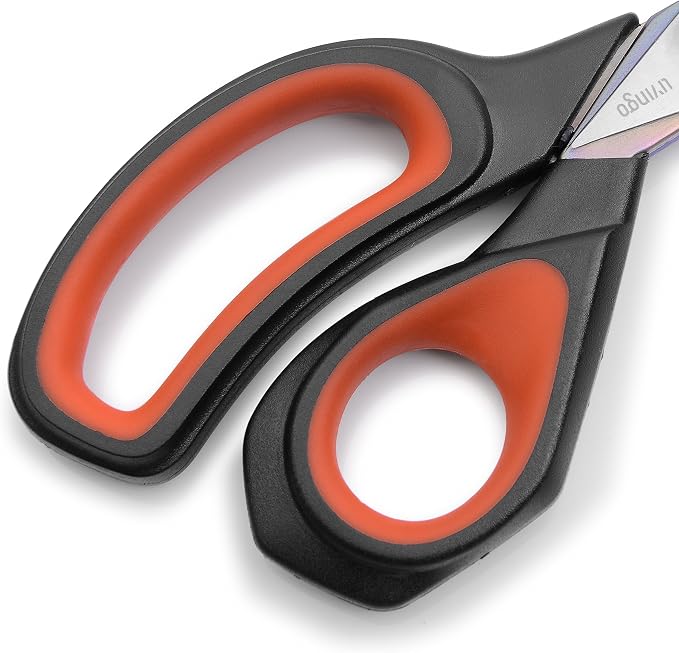 LIVINGO Fabric Scissors 8.5" Tailor Sewing Shears Professional | Forged Stainless Steel Blade, Titanium Coating, Comfortable Handle, Sewing Quilting Craft Materials