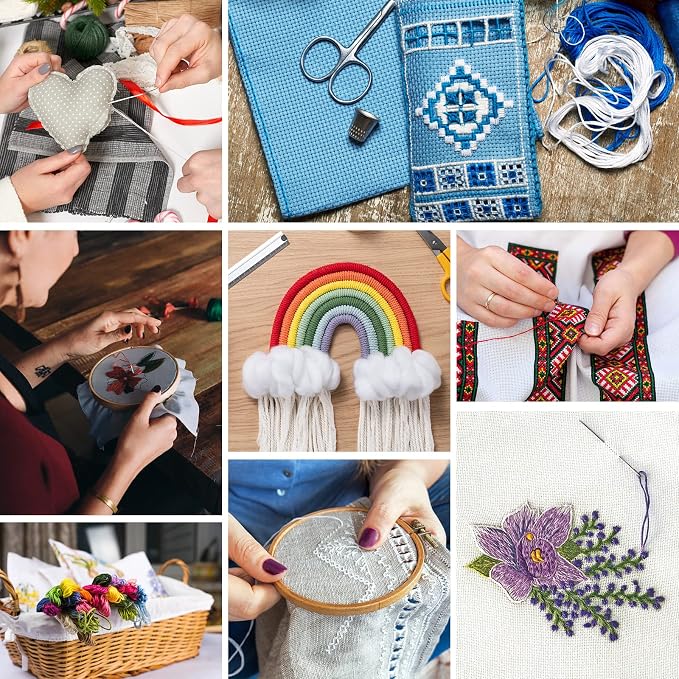 LOVIMAG Embroidery Thread 60pcs Friendship Bracelet String Floss Kit Yarn | Hair Wrap Shirt Lanyard Patterns Crochet Craft Threads Supplies Cross Stitch Sewing Needlepoint Thin Rainbow Beginners