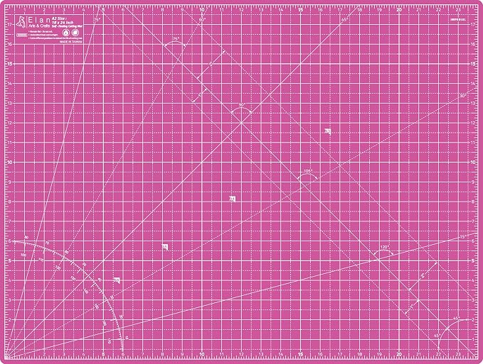 Elan Cutting Mat A2 Pink & Purple, Self Healing Cutting Mat 18x24 Inch, 5-Ply Craft Board Pink, Hobby Board for Crafts 18x24 Inch