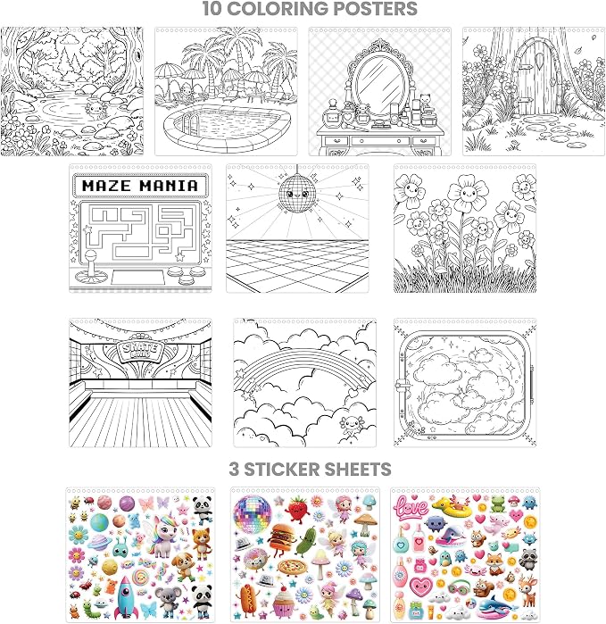 Fashion Angels Chill Axolotl Coloring & Collage Activity Set