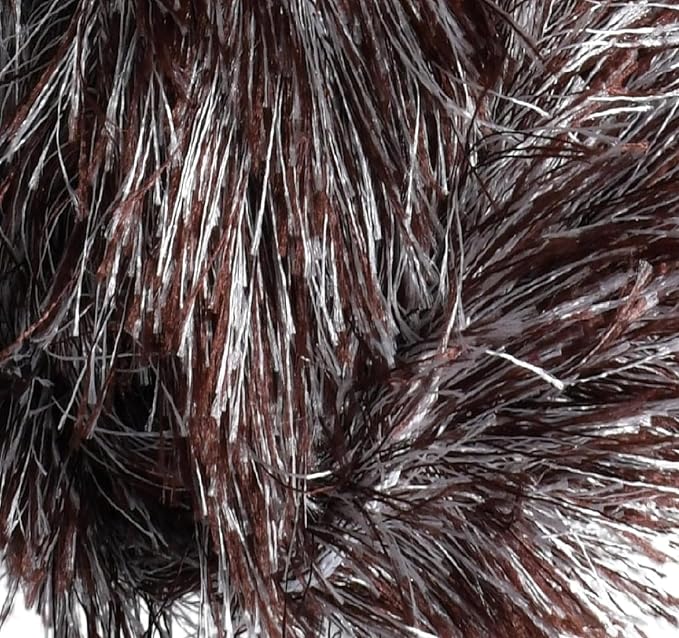 Eyelash Fun Fur Yarn Premium 100% Polyester 164 Yds (150 Mt), 3.53 Oz (100 Gr) Colorful Crochet Yarn Dıy Hand Knitting (Brown White, 3 Skein)