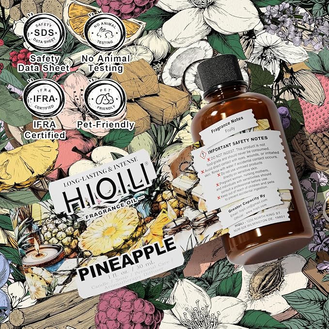 HIQILI Pineapple Fragrance Oil for Perfume & Body Product Making - 1 Fl Oz