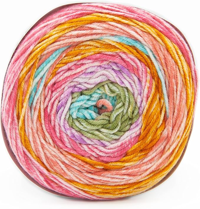 Lion Brand Yarn, Mandala Ombré Yarn, Tranquil, Rainbow Multicolor, 3 Pack | Variegated Yarn for Crochet, Knit, Crafts, Soft, Acrylic Fiber for Blankets, Worsted Weight Sweaters, Colorful Shawls