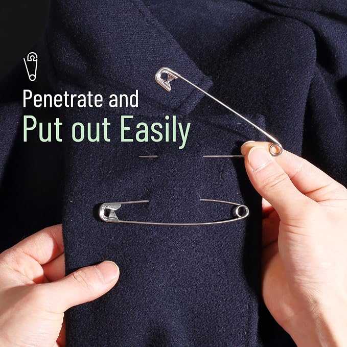 Mr. Pen- Extra Large Safety Pins, 4 Inch, 50 Pack, Silver