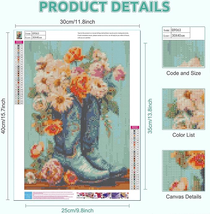 Cowboy Boots Diamond Painting Kits for Adults - Diamond Art Kits for Adults