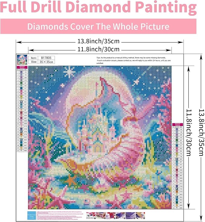 GEEHEIY Diamond Art Kits for Adults, 5D Fantasy Castle Diamond Painting Kit