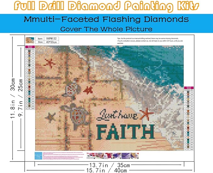 Christian Diamond Painting Kits for Adults, Cross Beach Diamond Art Kits