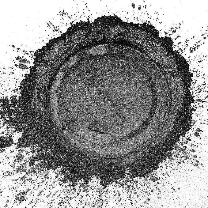NTWJNJY Mysterious Black Mica Powder, Natural Shimmer Mica Powder | for Epoxy Resin/Candle/Soap/Lip Gloss/Slime/Quicksand/Bath Bombs/.Car paint pigments.Candle Dye,Soap Making Dye(50g/1.7oz)