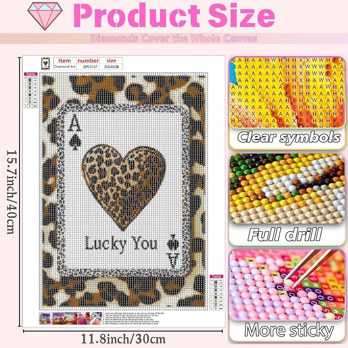 Cheetah Poker Diamond Art Kits for Adults Diamond Painting Kit for Adults
