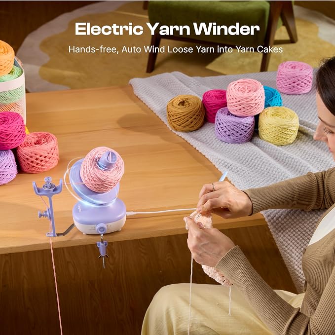 Caydo Electric Yarn Winder, Effortless Yarn Organizer for Crochet Lovers