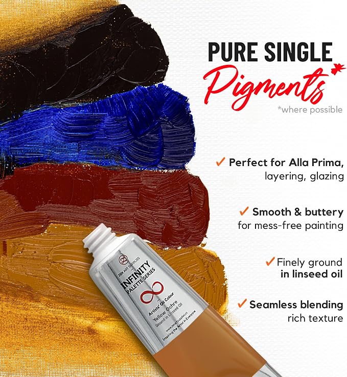 ZenART Professional Oil Paint Set - Artist Grade Portrait Colors - 8x50ml | Skin & Earth Colors - Non-Toxic Large Tubes, Buttery Consistency, Rich Pigments, Lightfast Oil Paints for Artists & Beginners