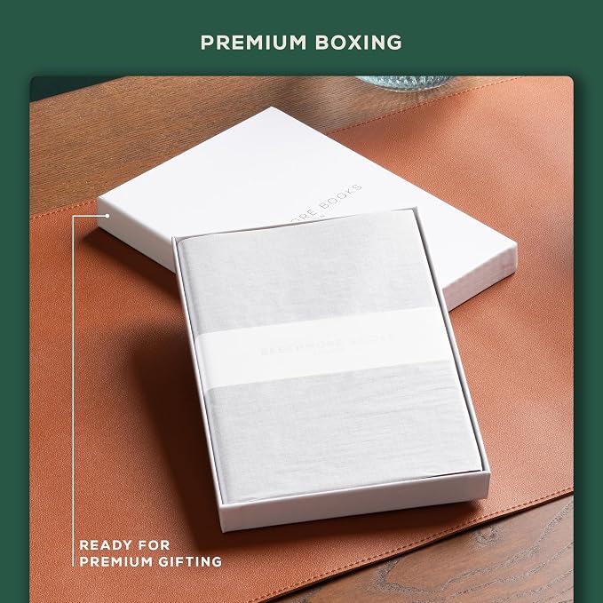 BEECHMORE BOOKS A5 5.8x8.3 Mixed Media Sketchbook 160 GSM/98LB, Gift Box | Hardcover Art Journal with Lay-Flat Binding, 156 Perforated Ivory Pages, Portable Size for Drawing, Ink & Light Watercolor