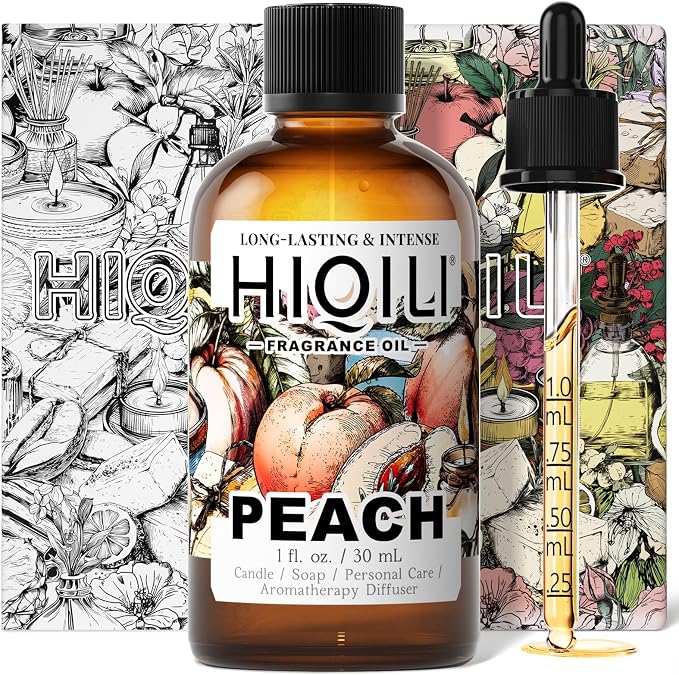 HIQILI Peach Fragrance Oil for Home Diffuser, Body Spray - 1 Fl Oz