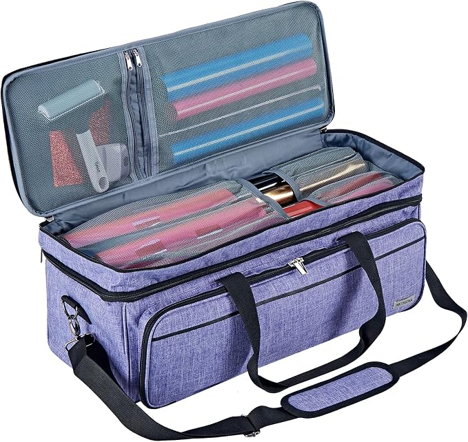 Double Layer Carrying Case with Mat Pocket for Cricut and Tools