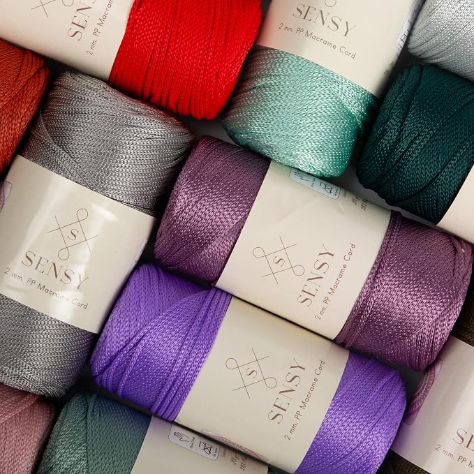 Sensy Premium 2mm 251 Yards Polyester Rope 100% Polypropylene Cord Macrame Cord 2mm Crochet Bag Cord Macrame Rope Crochet Thread Gift for Knitter (Mink)