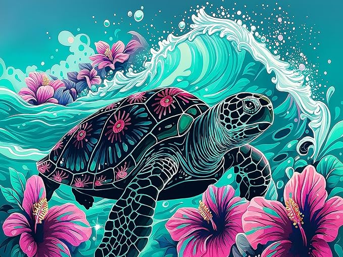 XUCNWL Diamond Art Kits for Adults,Sea Turtle Diamond Painting,16 x 12 Inch