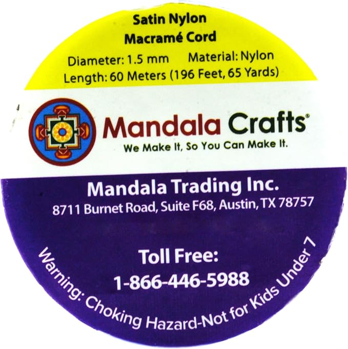Mandala Crafts 1.5mm Red String Rattail Nylon Satin Cord for Jewelry Making
