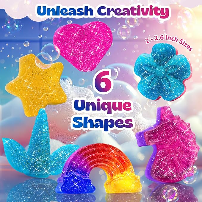 Pinwheel Crafts DIY Soap Making Kit for Kids Ages 5-12, 16 Unicorn Molds