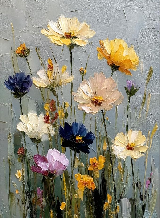 Ausanrl Flowers Square Diamond Painting Kits - Square Drill Diamond Paintings Flowers,Square Diamond Art,DIY Flower Gem Painting for Adults and Crafts for Gifts and Home Wall Decor 12x16inch