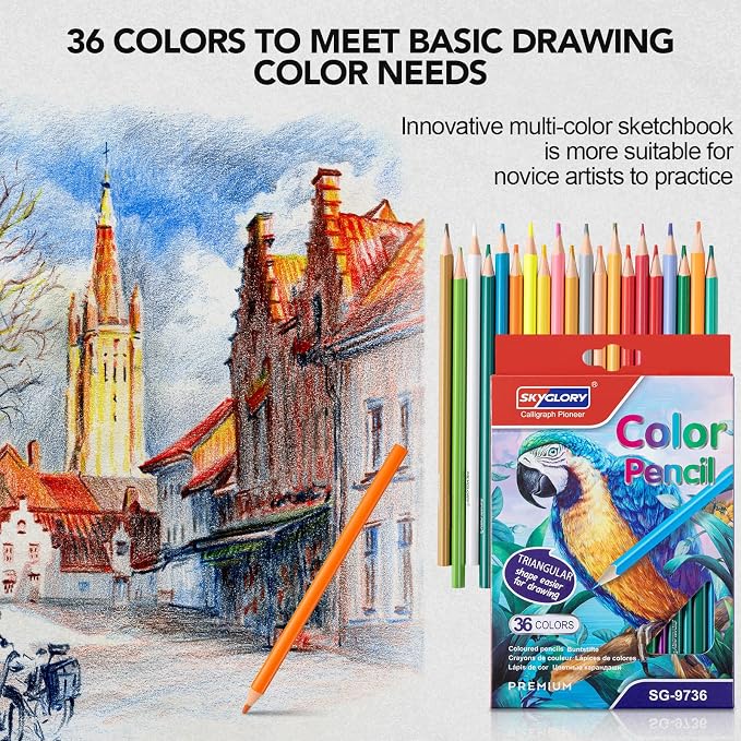 9 x 12In Sketch Book Set for Kids, 100 GSM Spiral Sketch Drawing Pad