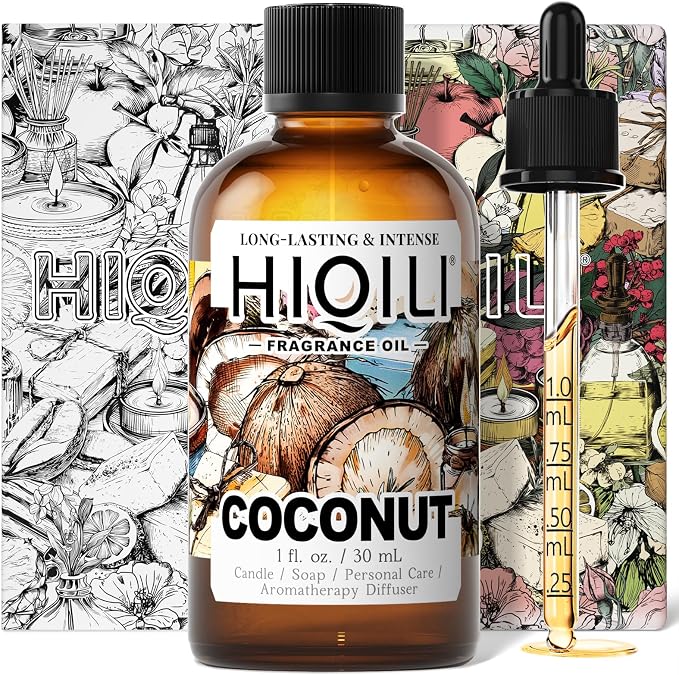 HIQILI Coconut Fragrance Oil for Soap, Candle Making & Diffuser - 1 Fl Oz