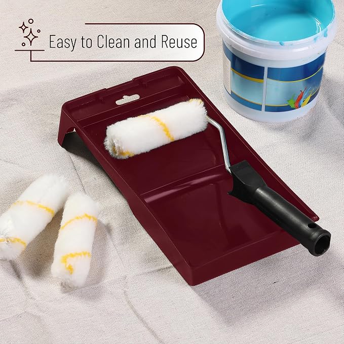Bates- Paint Tray Set, Paint Roller Kit, 5 pcs, 4 Inch Roller Kit, Small Roller Brush for House Painting Supplies