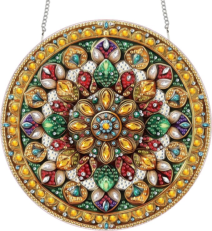 SKRYUIE Flower Hanging Pearl Diamond Art Kits for Adults Suncatcher A20