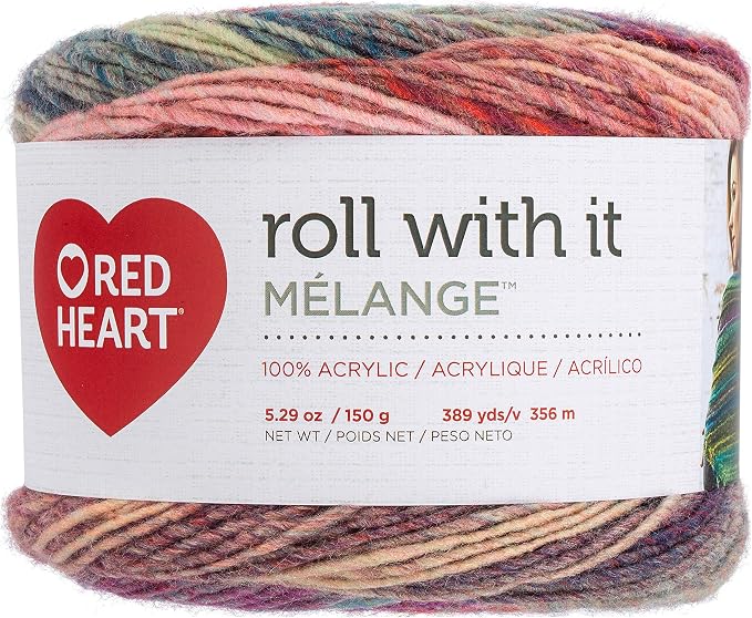 Red Heart Roll with It Melange Yarn - Hollywood