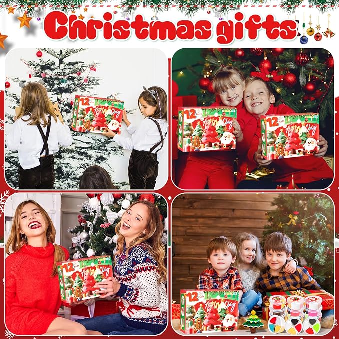 MuseLuxe Air Dry Clay - 12 Boxes Christmas Modeling Clay Kit | 8 Sculpting Tools,Safe & Non-Toxic,DIY Magic Gifts Toys for Boys,Girls,Kids