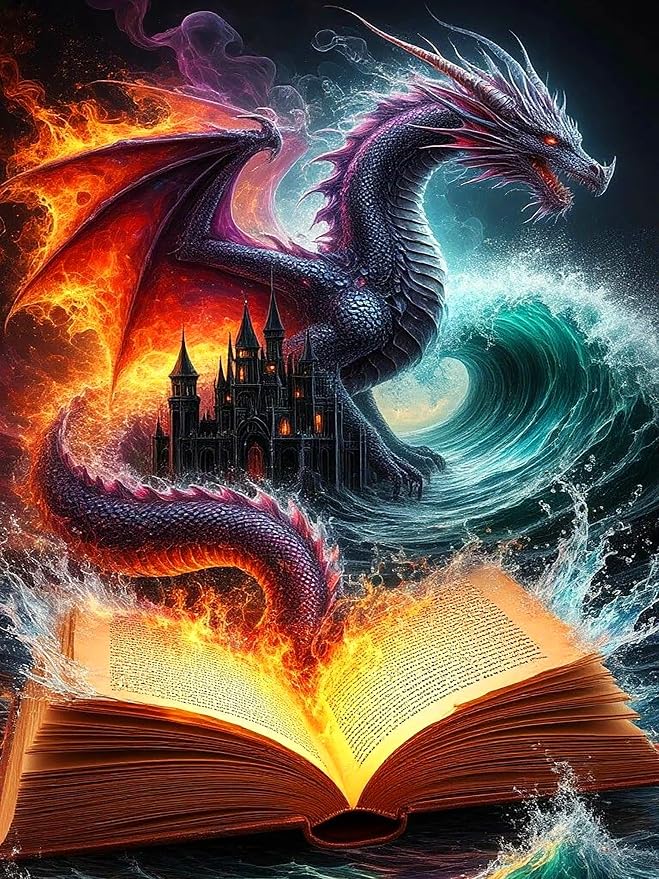 ijbnhd Dragon Diamond Art Kits for Adults Books 12x16in