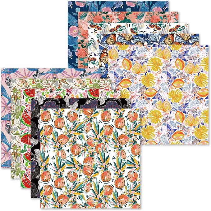 Origami Paper Kit 50 Sheets, 6x6 Inch Double Sided 20 Vivid Colored Paper | 70GSM Colorful Paper,20 Different Pattern Origami Kit,DIY Hand Crafts,Arts Creativity,Easy to Fold,No-Fading.Flowers & Birds
