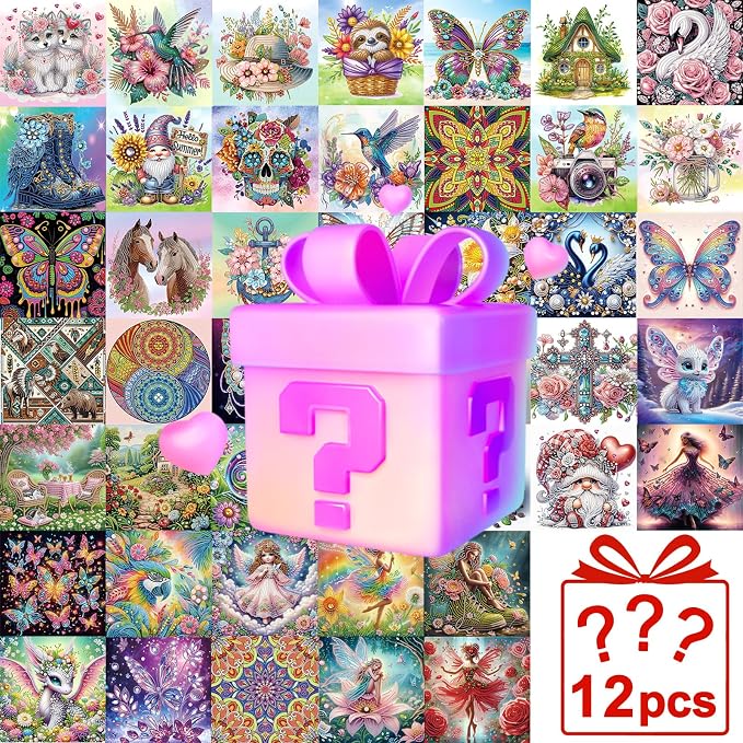 AiYuanzsh 12 Pack Special Shaped Diamond Painting Kits for Adults, DIY Diamond Art Kits with Rhinestones, Assorted Pattern Diamond Painting Crafts for Beginners