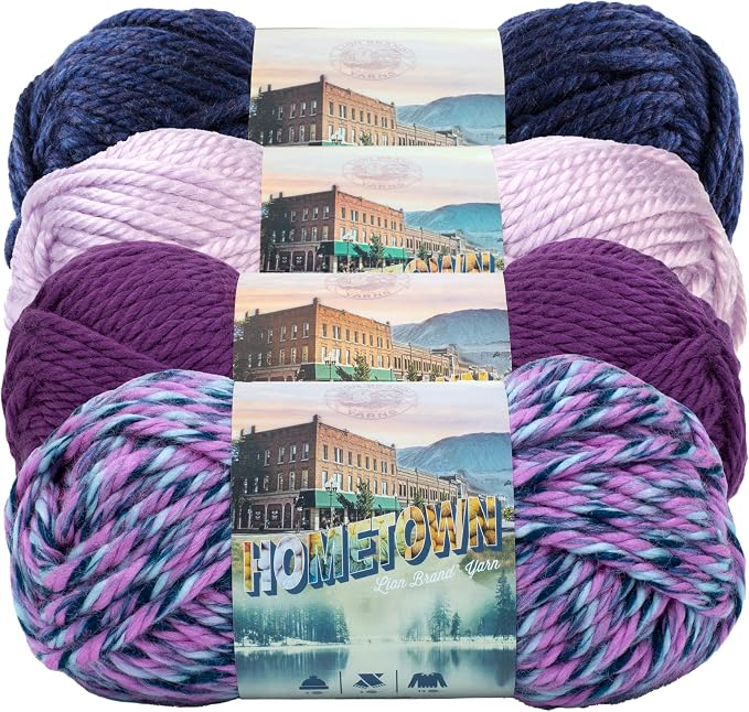 Lion Brand Yarn, Hometown Super Bulky Yarn, Chalet Pack, 4 Skeins