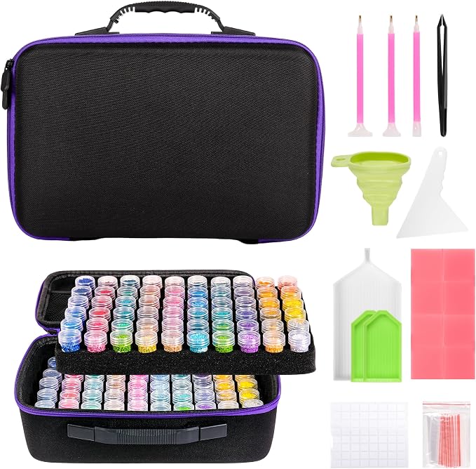 MERATIA Diamond Art Storage Organizer, 120 Jars with Accessories