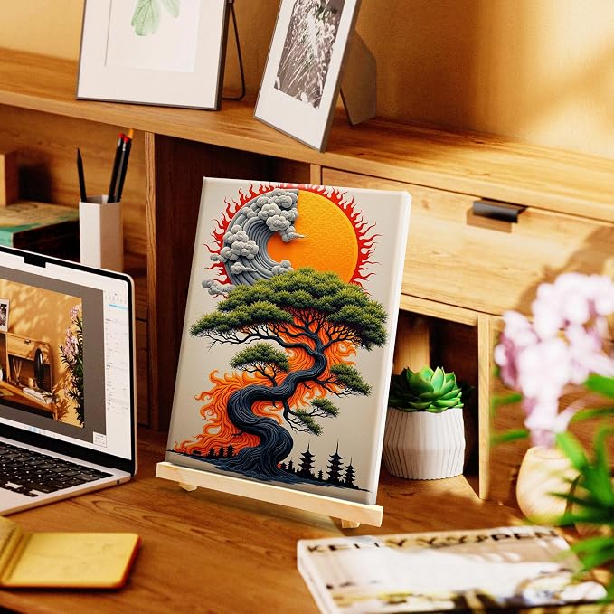 SmartEZ Framed Paint by Numbers Kit for Adults Tree of Life, 8x12 Inch | Adult Paint by Number Kits with Frame for Gift, Home Wall Decor, 7.87x11.81 Inch