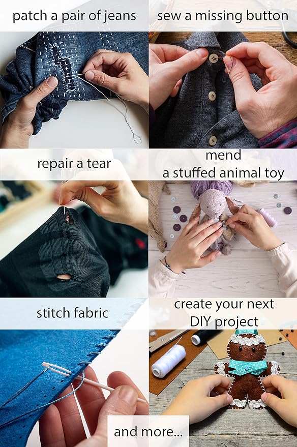 Vellostar Large Sewing Kit for Adults, 150-Piece Set, 36 Colors, 30 Needles | Easy enough to be a first home hand sewing kit, ready to mend a hem, fix a stuffed toy, or replace a button in minutes