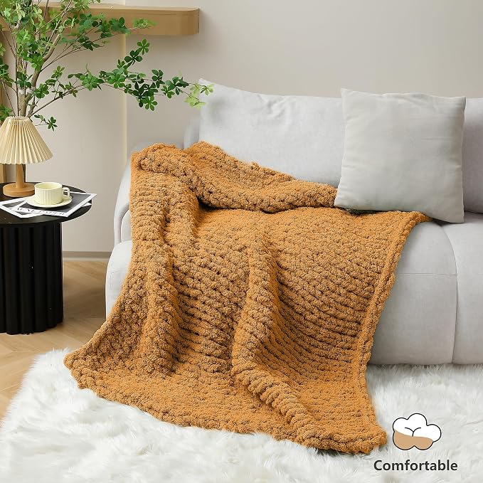 Cozyful Chunky Yarn for Hand Knitting - #10 Chunky Chenille Yarn, Jumbo Big Thick Chunky Yarns for Crocheting, Super Bulky Chunky Knit Blanket Yarns, 8 Skein (22 yds 8 oz Each Skein), Mustard Yellow