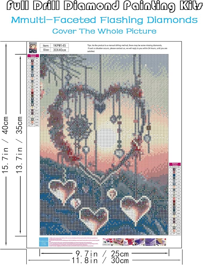 Love Heart Diamond Painting Kits for Adults, 5D Diamond Art Kits for Adults