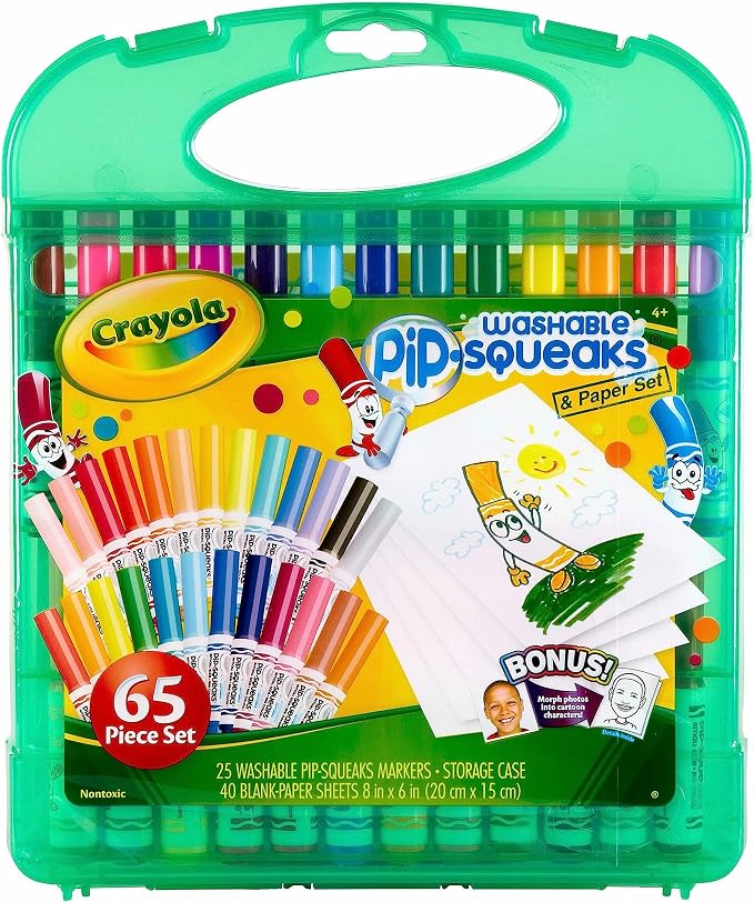 Crayola Pip-Squeaks Washable Markers 65ct, Coloring Art Supplies for Kids
