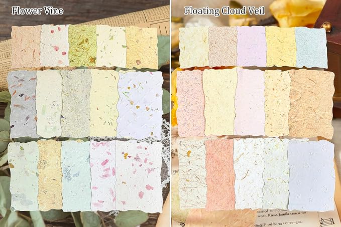 Flartmo 180 Sheets Embossed Textured Scrapbook Paper with 2 Double Sided Tapes, 6 Packs Scrapbook Supplies Kit for Scrapbooking, Junk Journal, Card Making Supplies, Planner, Collage