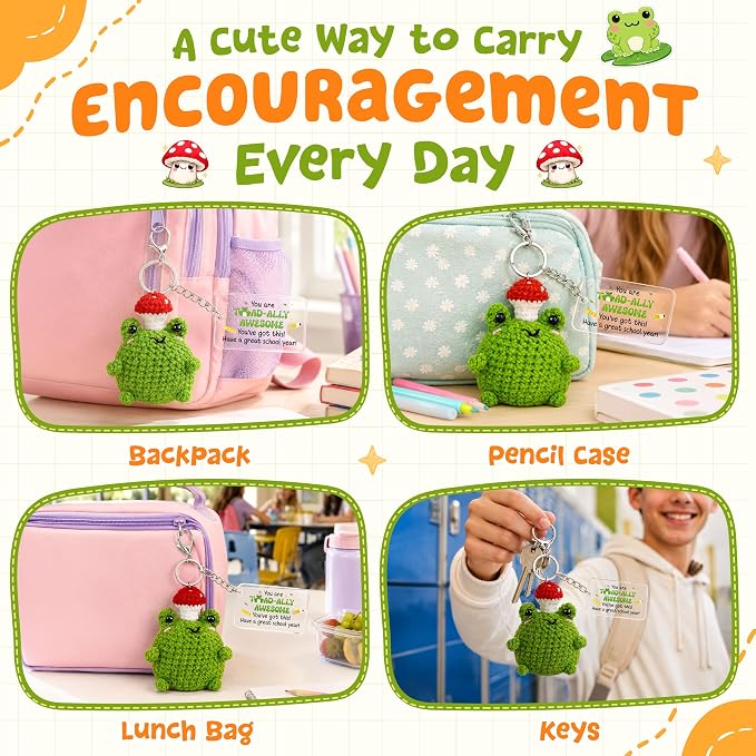 OASSIE Back to School Gifts for Students - Positive Crochet Keychain