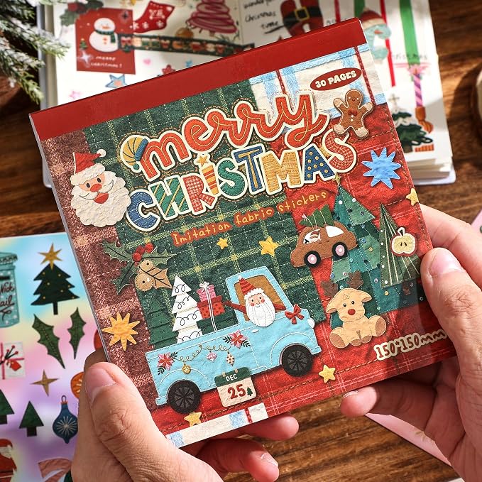 30 Sheets 670+ Paper Christmas Stickers Book for Planners, Calendars
