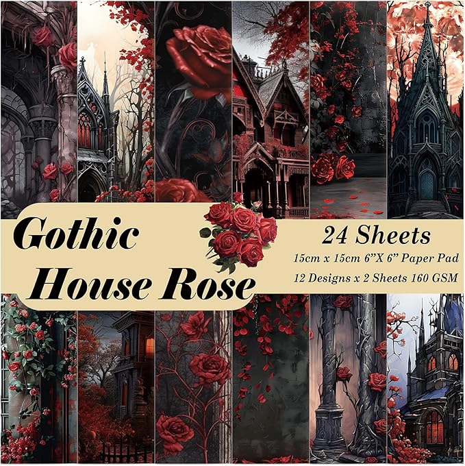 24 Sheets 6"x6" Scrapbook Paper Single-Sided Pattern Decorative Paper