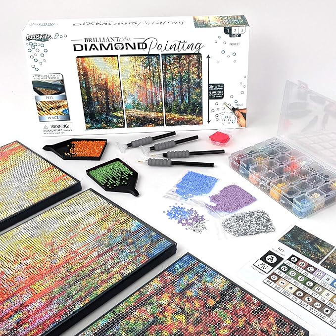 ArtSkills Diamond Painting Kit Framed Canvas Diamond Art - Forest