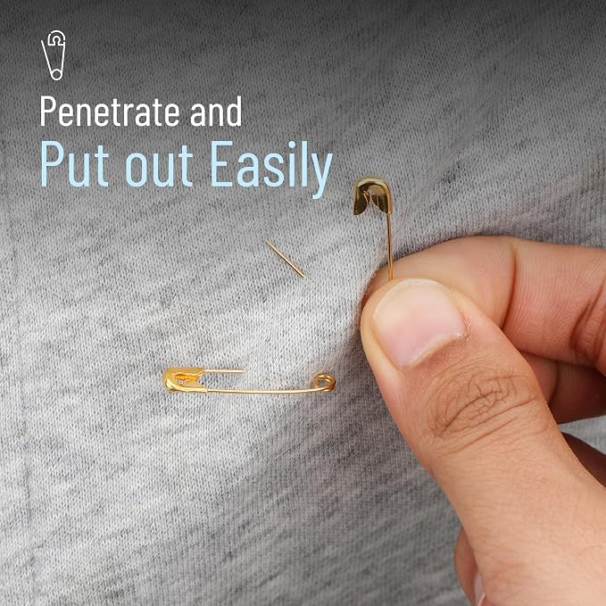 Mr. Pen- Small Safety Pins, 1.1 Inch, 1000 Pack, Nickel Plated Steel, Gold