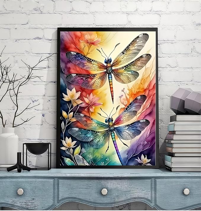 Dragonfly 5D DIY Diamond Painting Kits, Diamond Art Kits for Adults | Full Drill Gem Painting for Adults Beginners Art Kits for Home Wall Decor11.8 x15.7 Inch