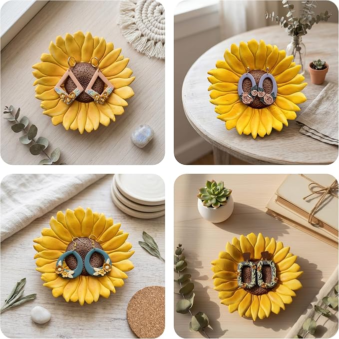 Botanical Trinket Cutter Set for Polymer Clay Display & Jewelry Styling – Monstera, Sunflower & Daisy | SUNMODA-TRI