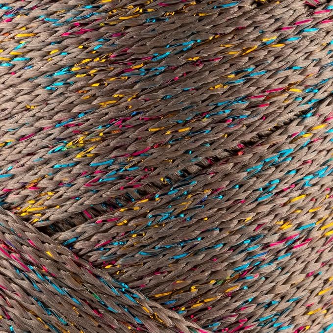 S Sensy 2mm -Premium Polypropylene Macrame Cord 10 Pack Mink Multi Sparkle